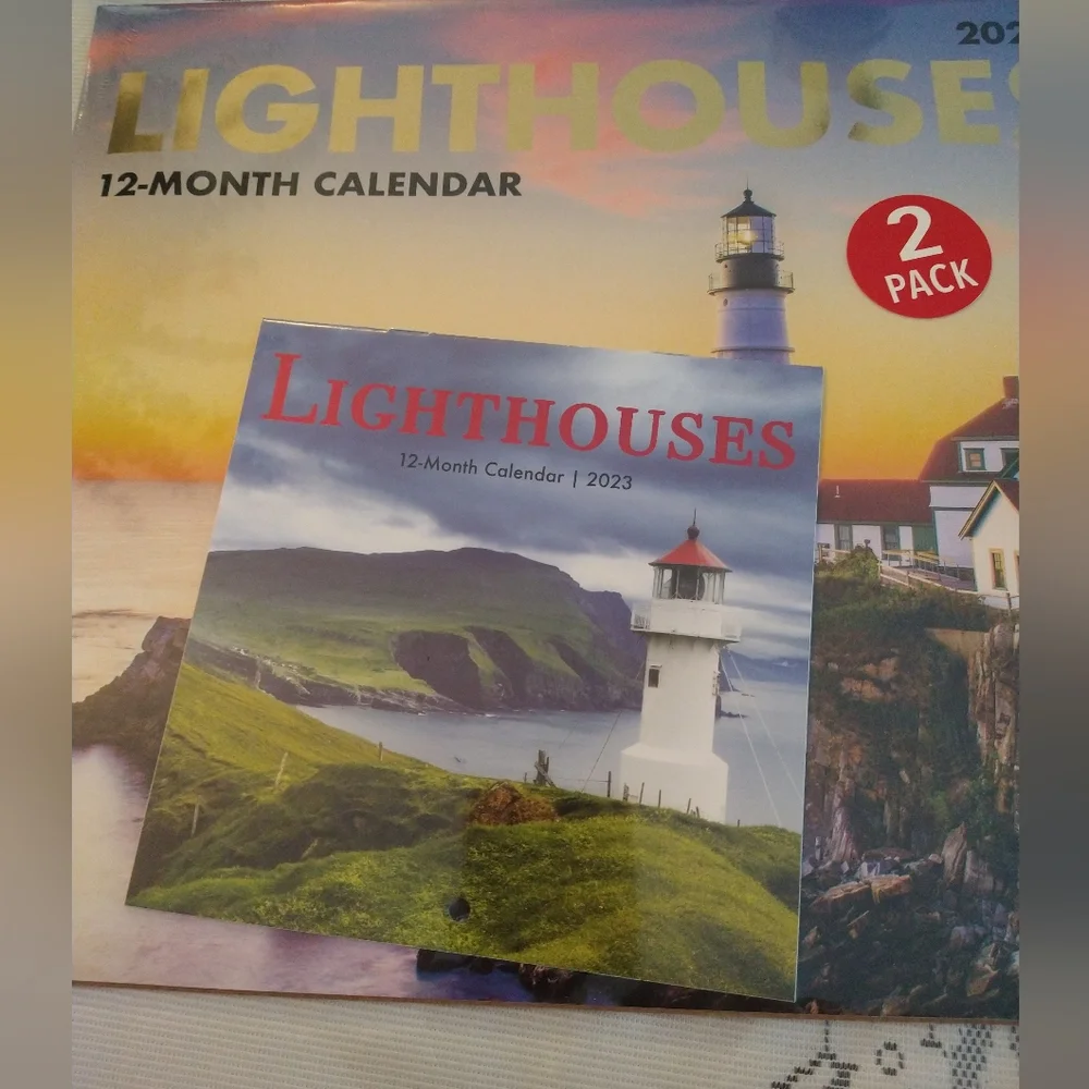 Bundle of 2 Calendars 2023 Light Houses, wall & desk
